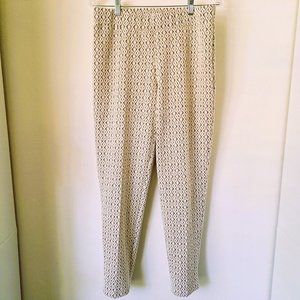 Melissa Paige Stretch Texture Pants Cream Black Gold Size M Great Condit…